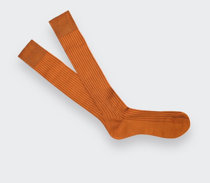 cinabre Chaussettes mi-bas homme unies Cumin