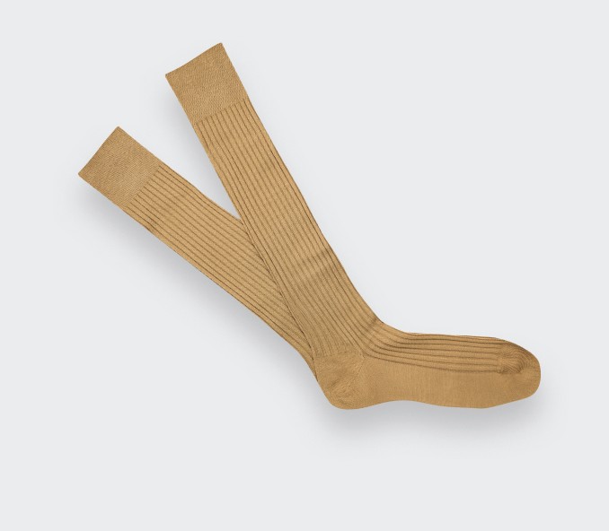 cinabre Chaussettes mi-bas homme unies Kaki Clair