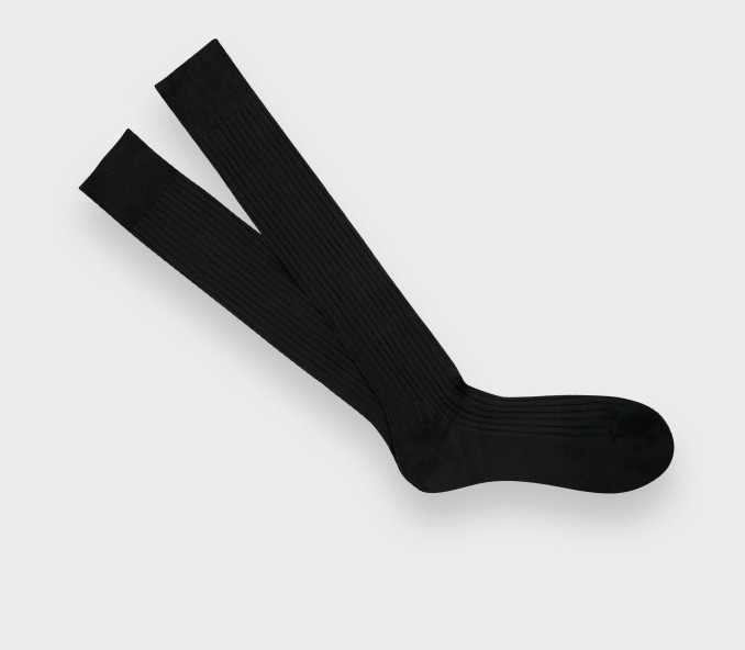 cinabre Chaussettes mi-bas homme unies Noir