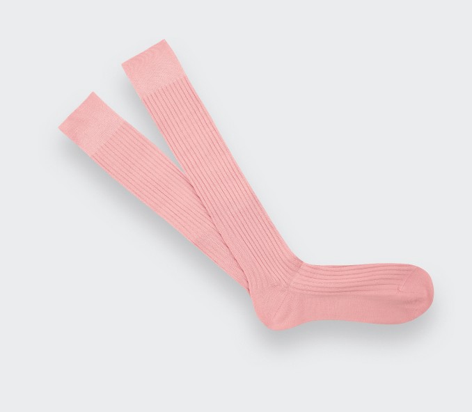 cinabre Chaussettes mi-bas homme unies Rose
