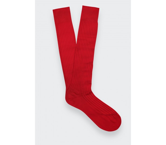 Cinabre Chaussettes Mi-bas Homme Unies Rouge