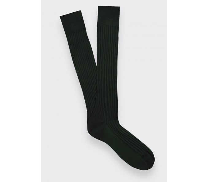 Cinabre Chaussettes Mi-bas Homme Unies Vert Foncé