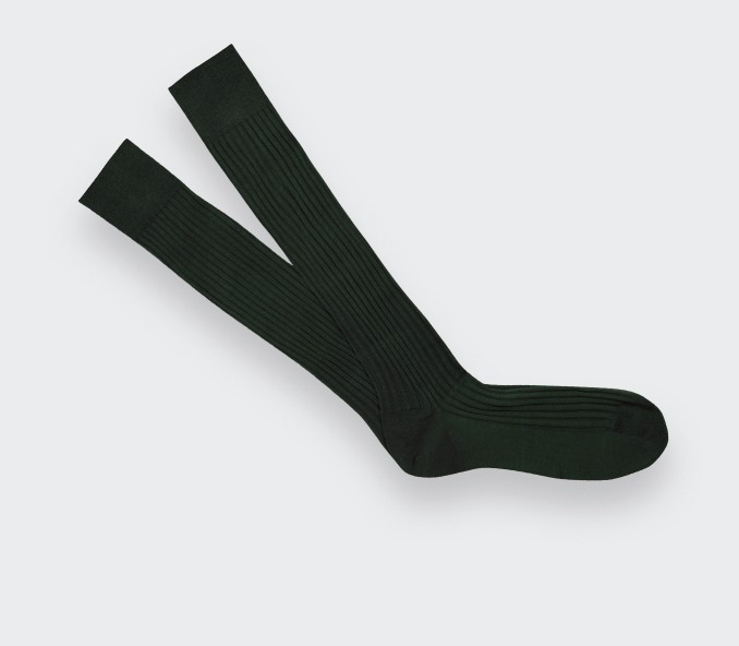 cinabre Chaussettes mi-bas homme unies Vert Foncé