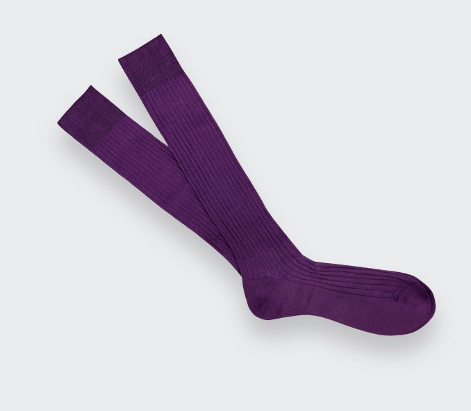 Cinabre Chaussettes Mi-bas Homme Unies Violet