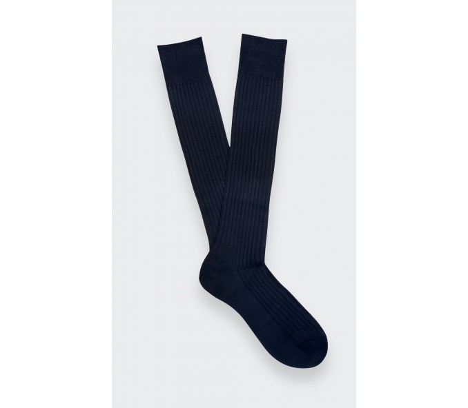 Cinabre Chaussettes Unies Mi-bas Homme Bleu Marine