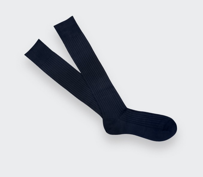 cinabre Chaussettes unies mi-bas homme Bleu Marine
