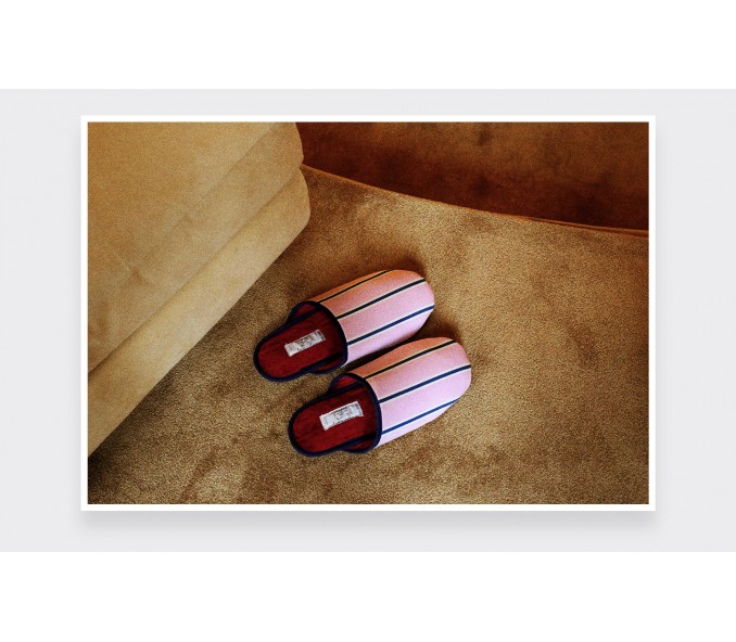 Cinabre Chaussons Rayures Rose
