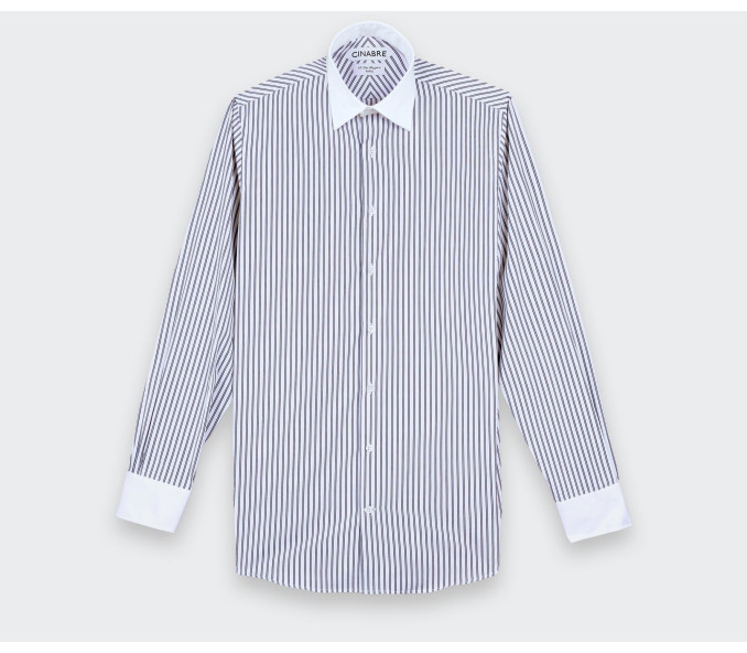 Cinabre Chemise Col Contrasté Bleu Blanc N°1