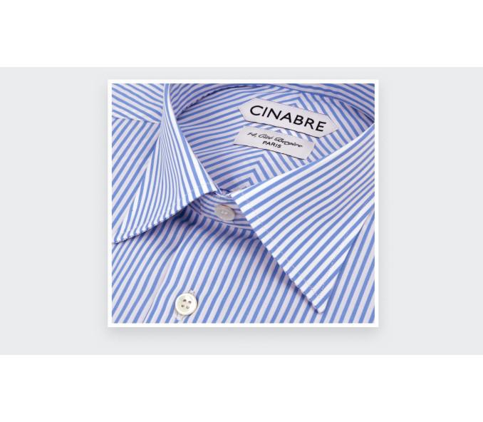 Cinabre Chemise En Popeline Bleu Blanc N°1