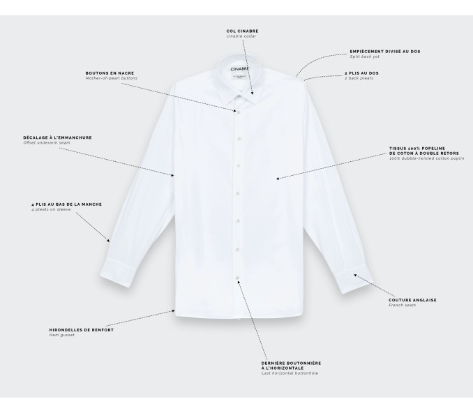 Cinabre Chemise En Popeline Unie Blanche N°1
