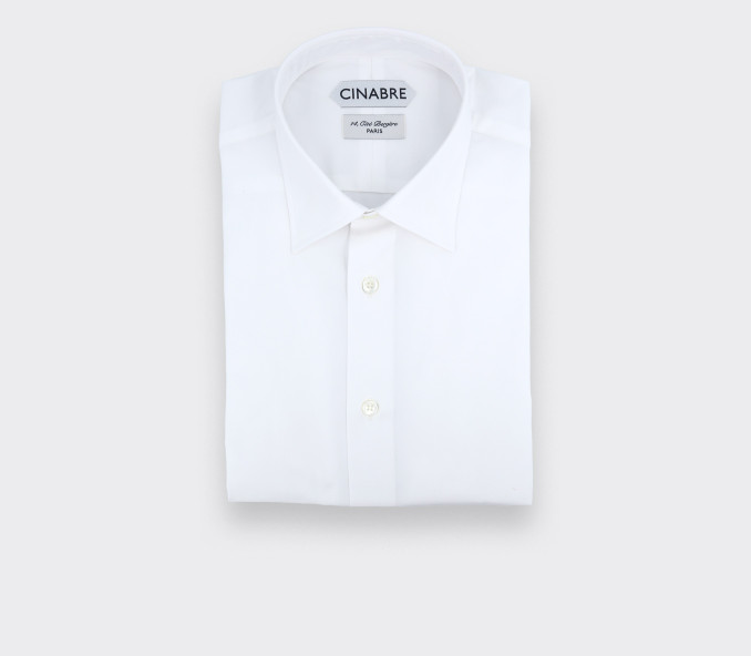 cinabre Chemise en Popeline Unie Blanche N°1