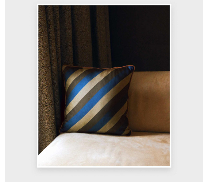 Cinabre Coussin Rayures Café Crème