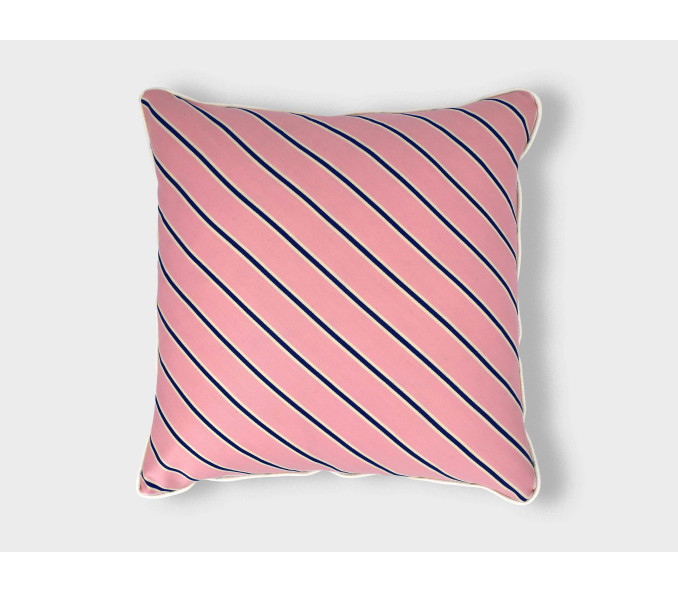Cinabre Coussin Rayures Roses
