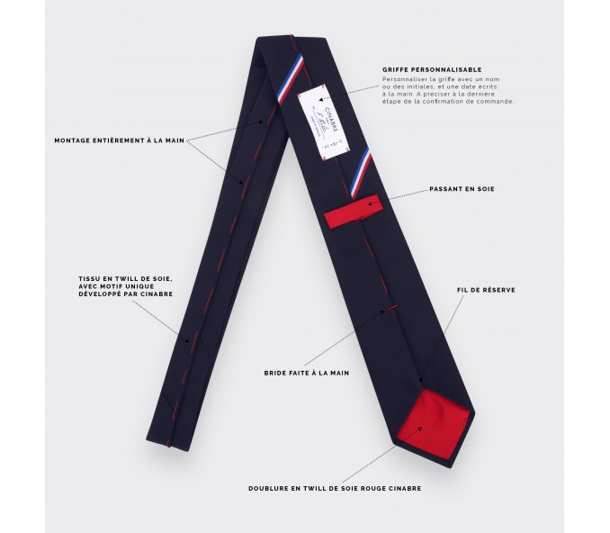 Cinabre Cravate Bleuet De France