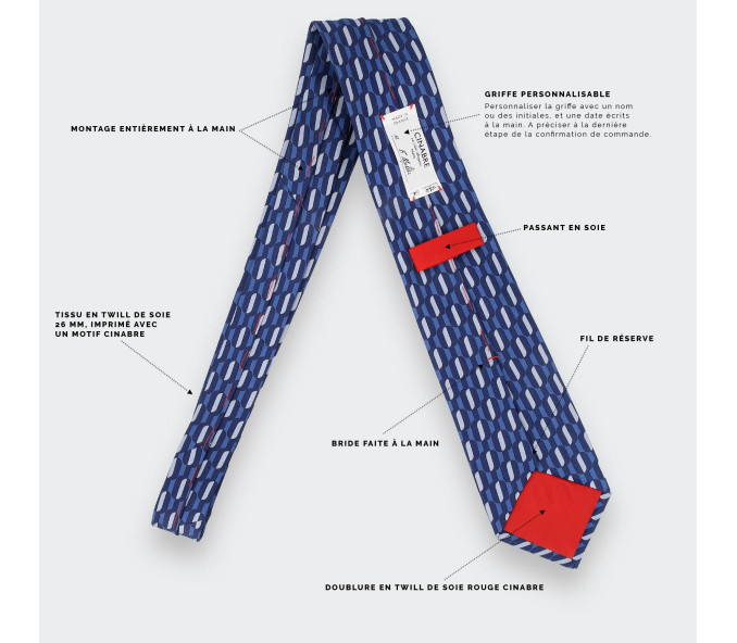 Cinabre Cravate Bouée Bleu Marine