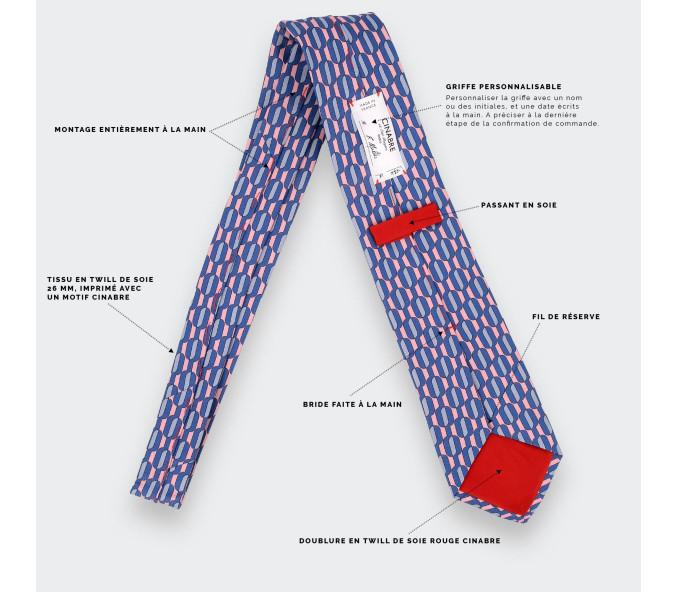 Cinabre Cravate Bouée Rose Dragée