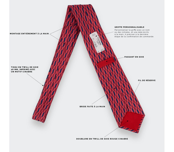 Cinabre Cravate Bouée Rouge Vermillon