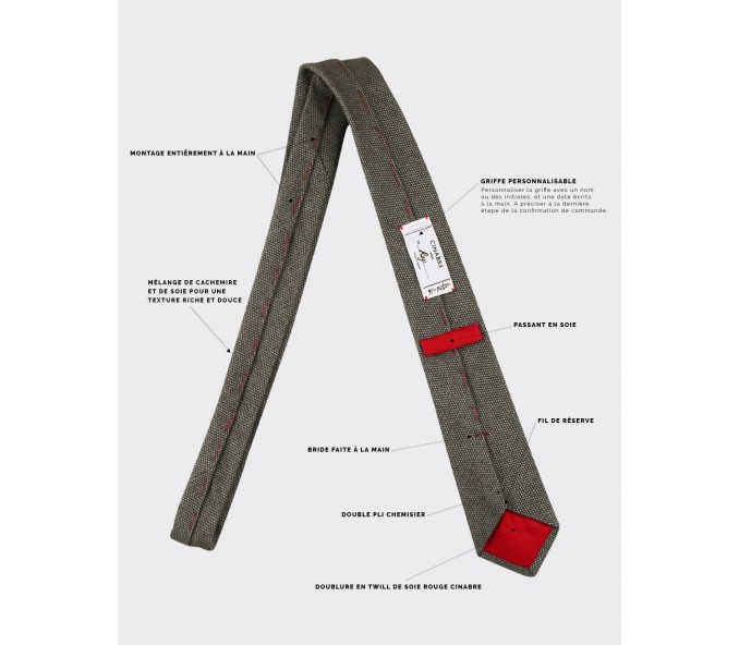 Cinabre Cravate Cachemire Cinabre Vert