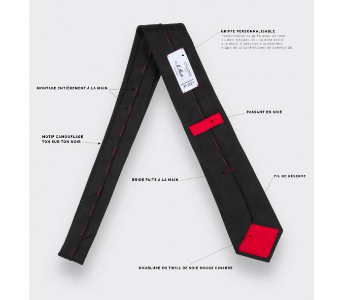 Cinabre Cravate Camo Noir