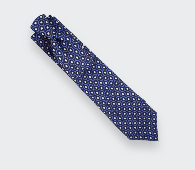 cinabre Cravate Cannage Bleu Marine