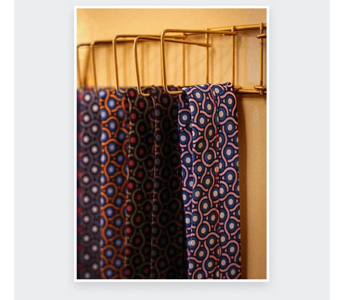 Cinabre Cravate Cannage Rose Dragée