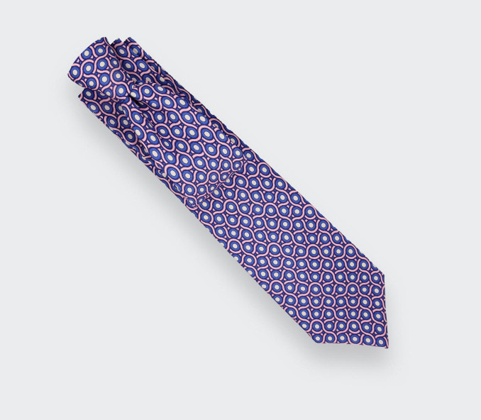 cinabre Cravate Cannage Rose Dragée