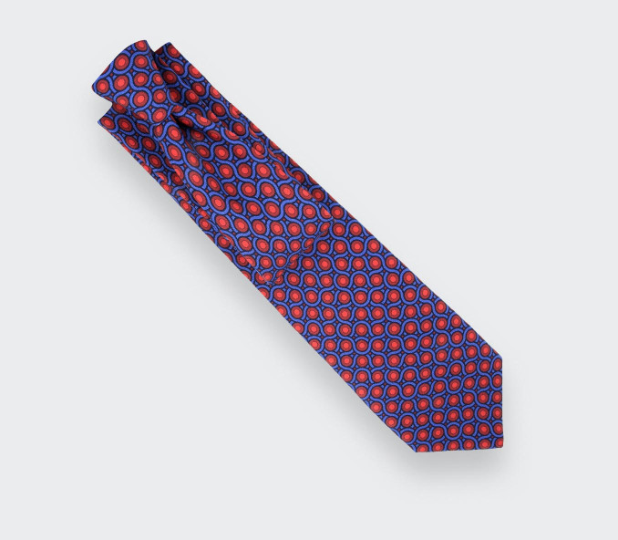 cinabre Cravate Cannage Rouge Anglais