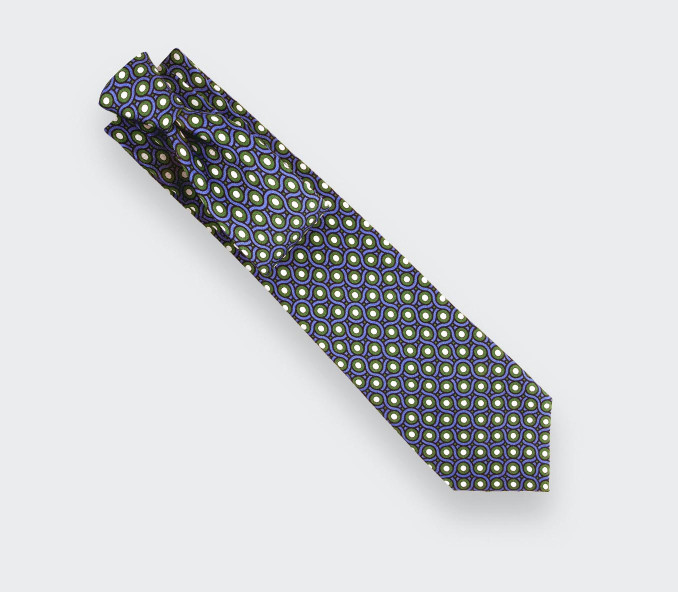 cinabre Cravate Cannage Turquoise