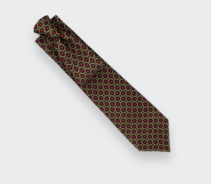 cinabre Cravate Cannage Vert Olive