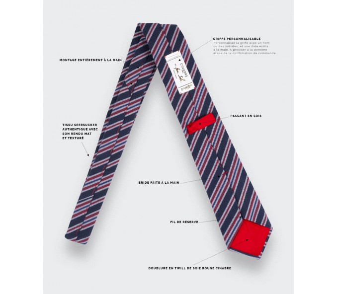 Cinabre Cravate Cape Cod Bleu