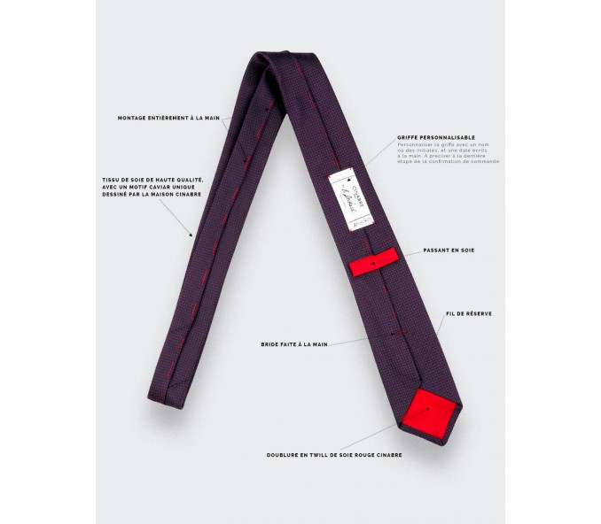 Cinabre Cravate Caviar Soie Rose