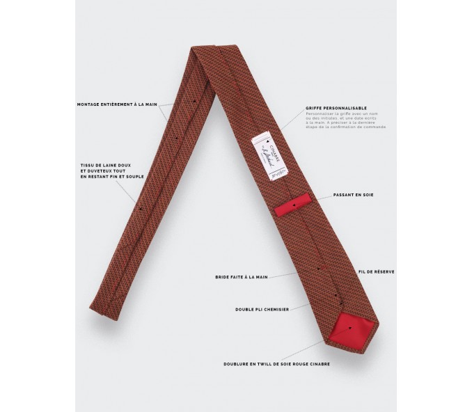 Cinabre Cravate Chevron Bicolore Orange