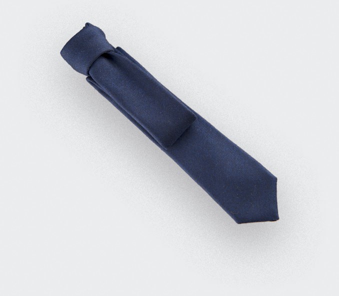 cinabre Cravate Chevron Bleu Marine