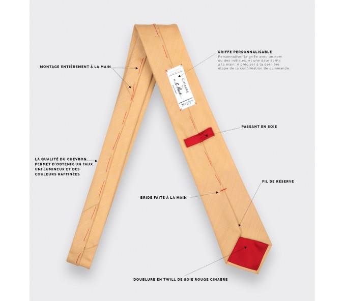 Cinabre Cravate Chevron Jaune