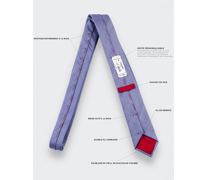 Cinabre Cravate Chevron Lavande