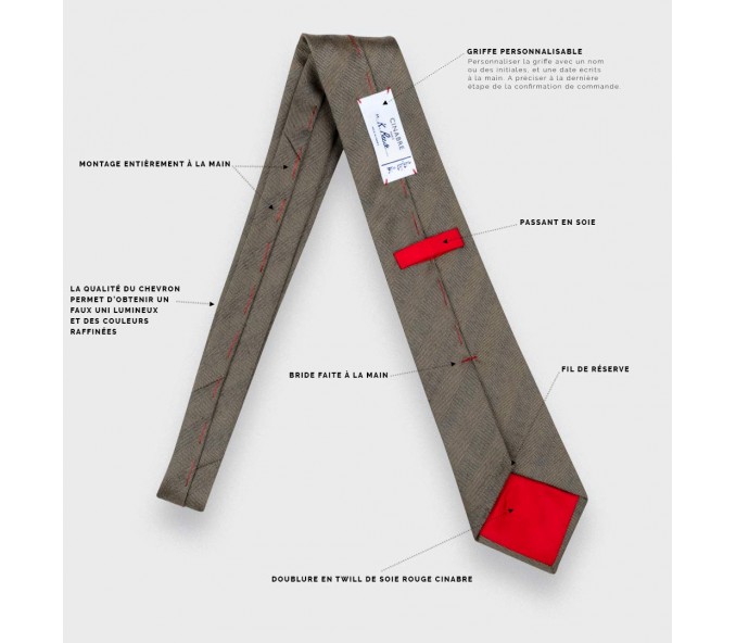 Cinabre Cravate Chevron Marron