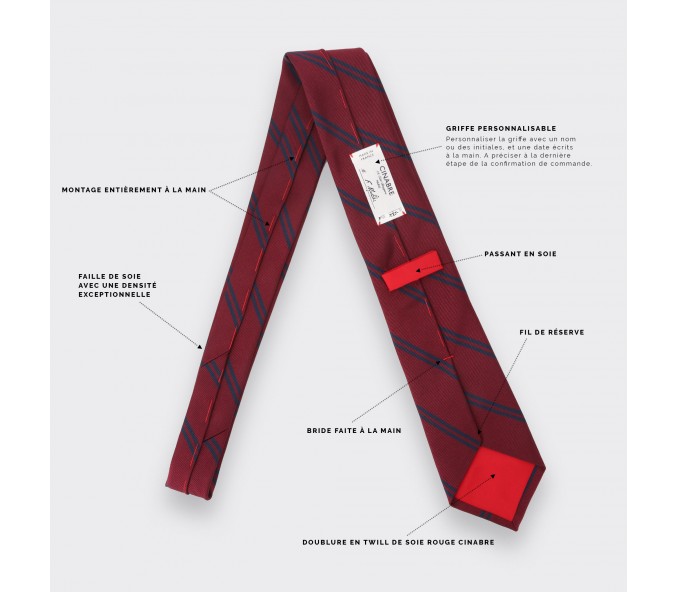 Cinabre Cravate Club Bordeaux Et Marine