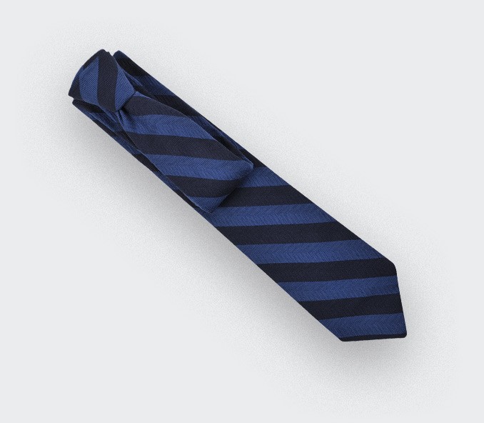 cinabre Cravate Club Chevron Bleu
