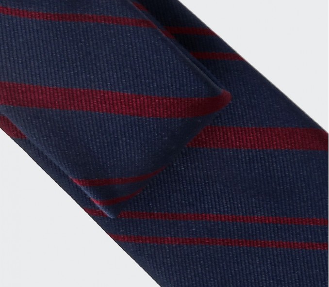 Cinabre Cravate Club Marine Et Bordeaux