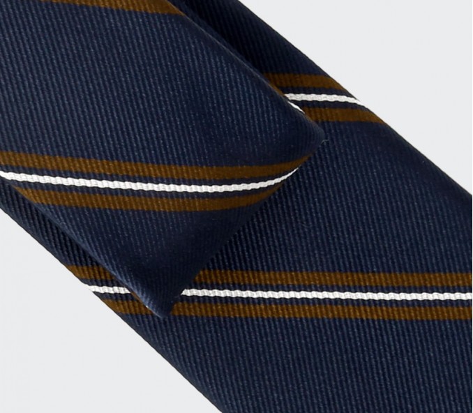 Cinabre Cravate Club Marine Et Marron