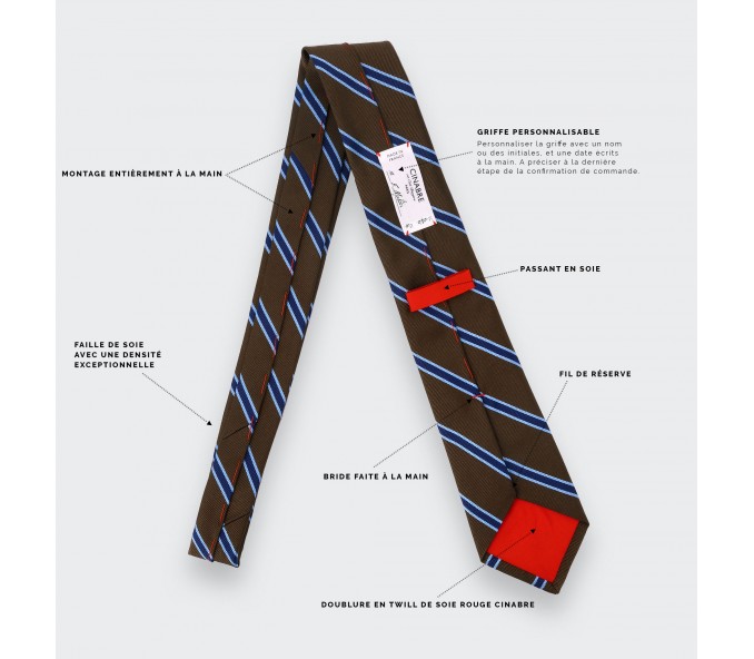 Cinabre Cravate Club Marron Et Bleu Ciel