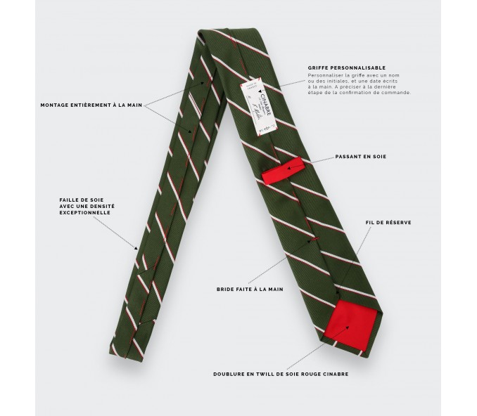 Cinabre Cravate Club Vert Et Blanc