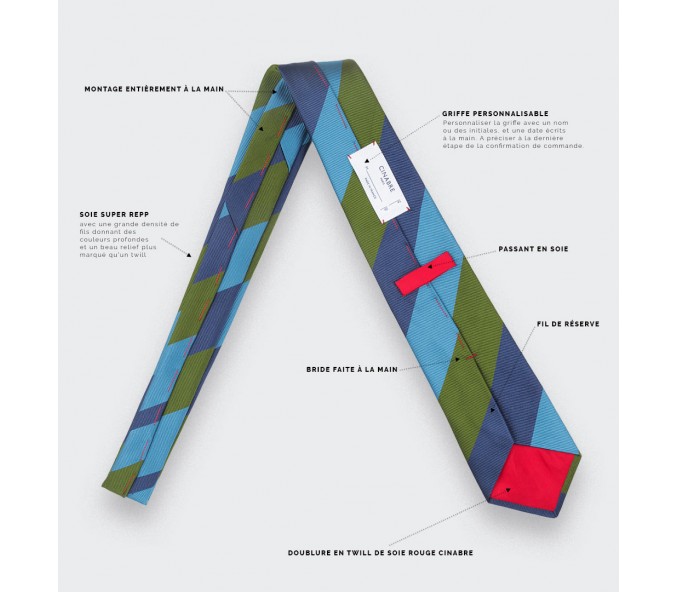 Cinabre Cravate Club Vert Et Bleu