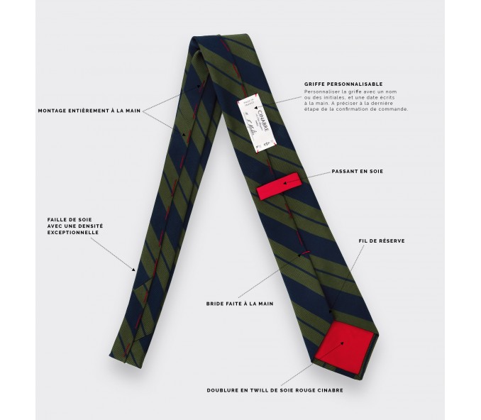 Cinabre Cravate Club Vert Et Marine