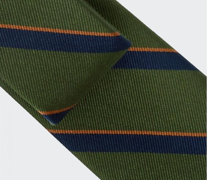 Cinabre Cravate Club Vert Marine Et Moutarde