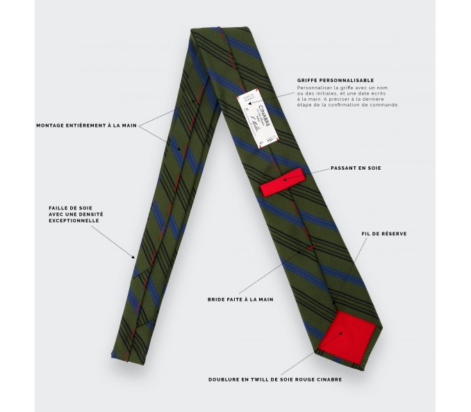 Cinabre Cravate Club Vert Noir Et Bleu