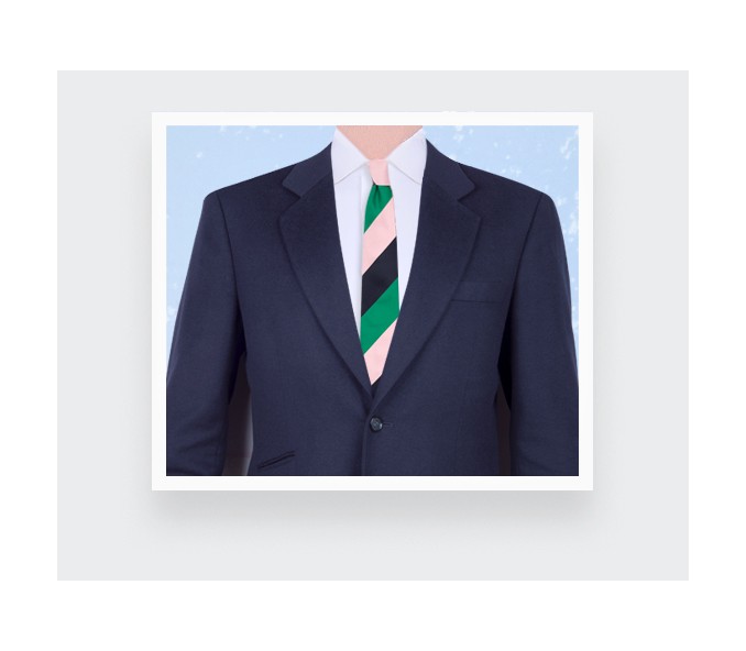 Cinabre Cravate Club Vert Rose Marine