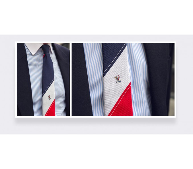 Cinabre Cravate Coq Rugby Graphique