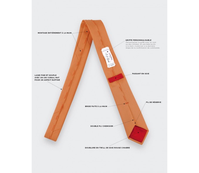 Cinabre Cravate Corail Orange