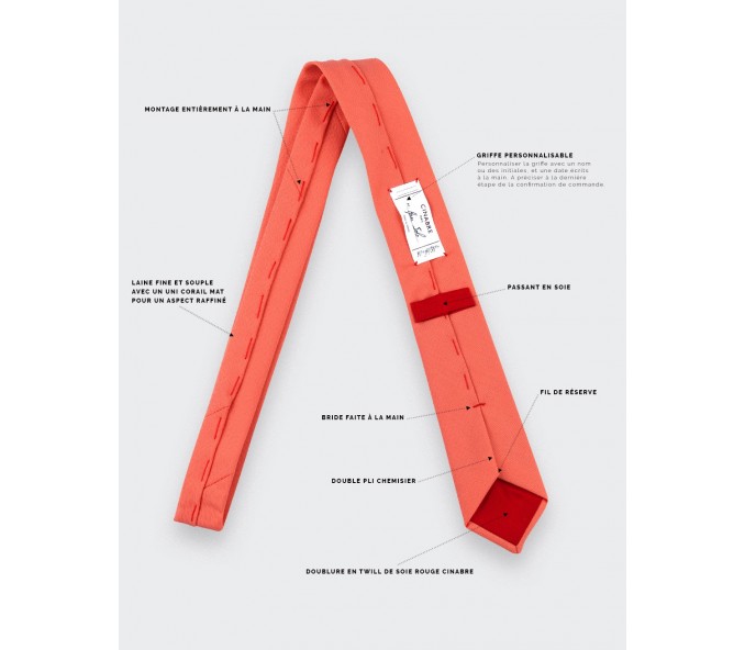 Cinabre Cravate Corail Rouge